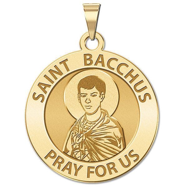 Saint Bacchus Round Religious Medal