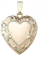 Solid 14K Yellow Gold Heart Photo Locket