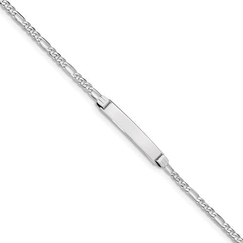 Custom Engraved 14K Gold Women's Figaro Link ID Bracelet