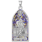 Saint Christopher - Stained Glass Religious Medal