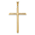 14K Polished Tube Cross Pendant