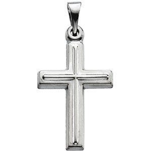 Simple 14K White Gold Cross Pendant