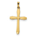 14K Polished Faceted-Arm Cross Pendant