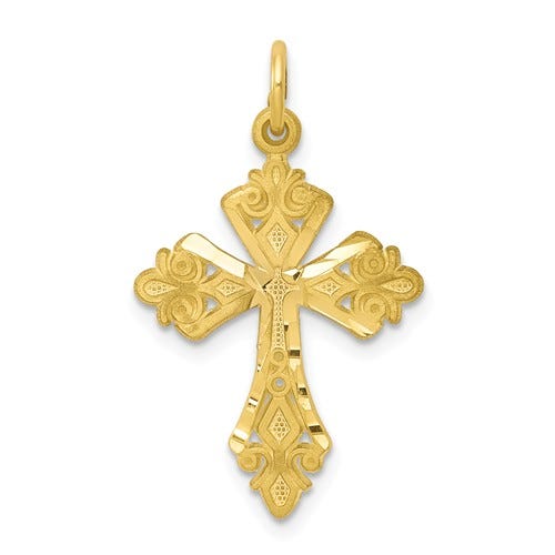 10K Gold Plated Cross Charm