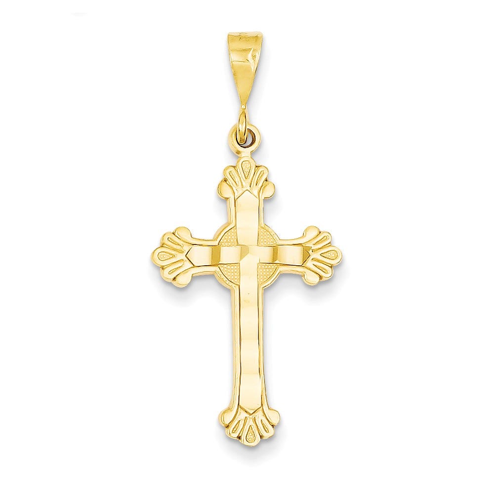 14K Budded Cross Pendant