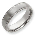 Tungsten Grooved Approx. 0.28 Inch Brushed and Polished Wedding Band
