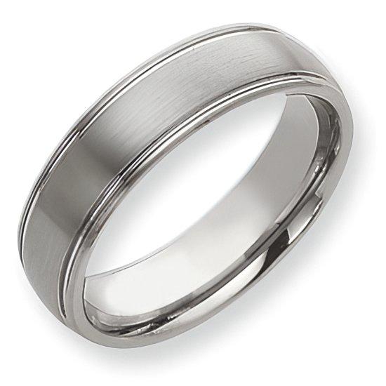Tungsten Grooved Approx. 0.28 Inch Brushed and Polished Wedding Band