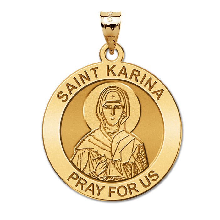 Saint Karina Round Religious Medal