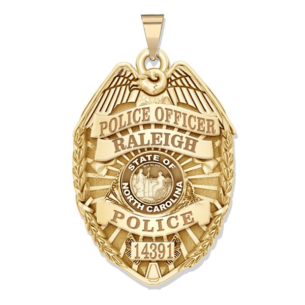 Personalized North Carolina Police Badge with Your Name, Rank, Number & Department