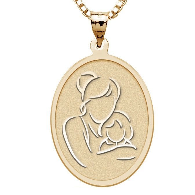 Mother and Daughter - Oval Pendant