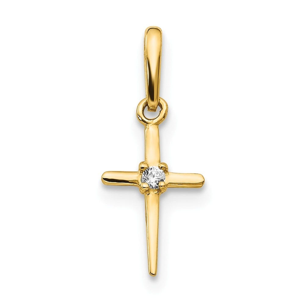 Cz Children's Cross Pendant