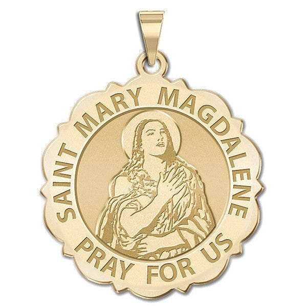 Saint Mary Magdalene Scalloped Religious Medal
