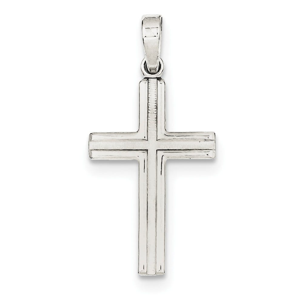 Sterling Silver Polished And Matte Cross Pendant