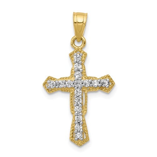 Gold Plated Cz Cross Pendant