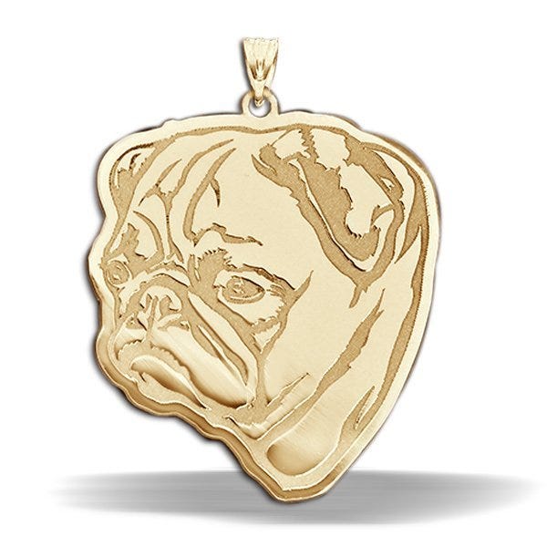 Pug Dog Portrait Charm or Pendant