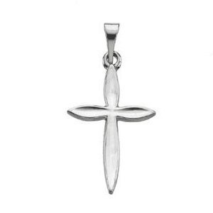 14K White Gold Cross Pendant