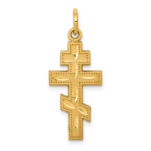 14K Eastern Orthodox Cross Charm