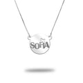 Modern Dainty Round Name Pendant with Butterfly Cut-Out