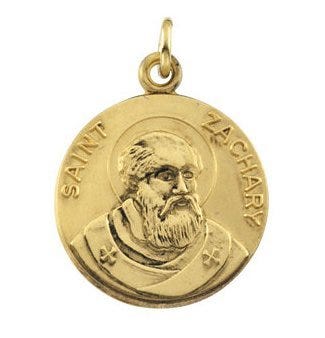 Saint Zachary Round Religious Medal