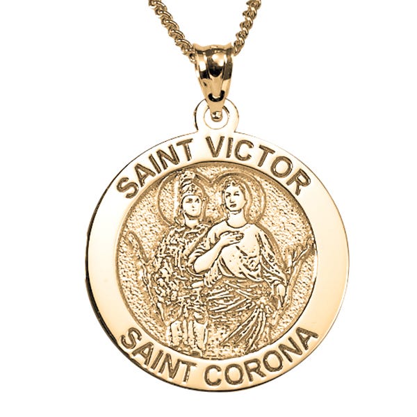Saint Victor And Saint Corona Religious Medal