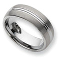 Tungsten Grooved Approx. 0.31 Inch Brushed and Polished Wedding Band