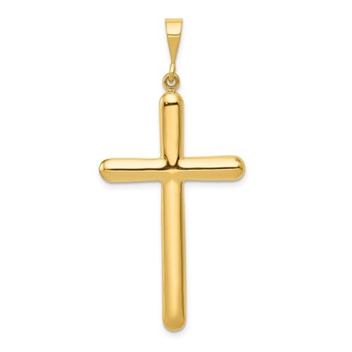 14K Gold Rounded-Arm Cross Pendant