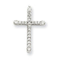 14K White Gold Diamond Cross Pendant