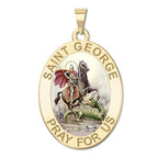Saint George Oval Color Religious Medal