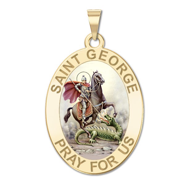 Saint George Oval Color Religious Medal