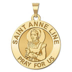 Saint Anne Line Round Religious Medal