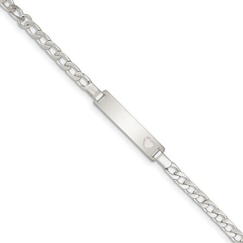 Custom Engraved Sterling Silver Children's Curb Link ID Bracelet