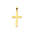 14K Yellow Gold Diamond Cut Hollow Cross Pendant