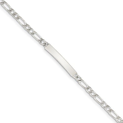 Custom Engraved Sterling Silver Children's Figaro Link ID Bracelet