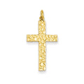 14K Yellow Gold Nugget Style Cross Pendant