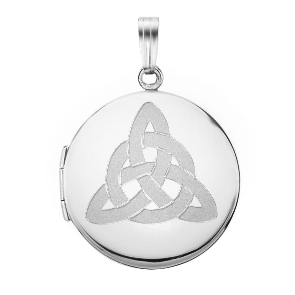 Round Celtic Trinity Picture Locket