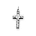 Laser Designed Textured-Panel Cross Charm