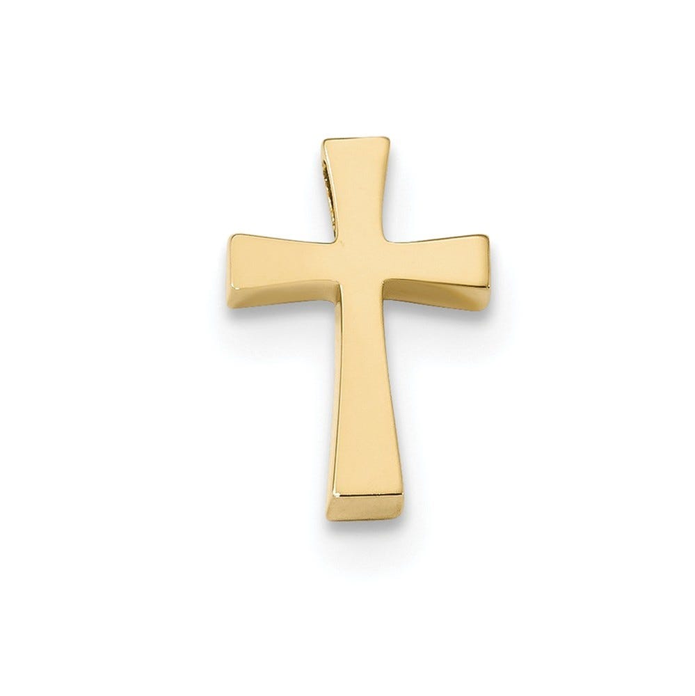 14K Polished Cross Chain Slide