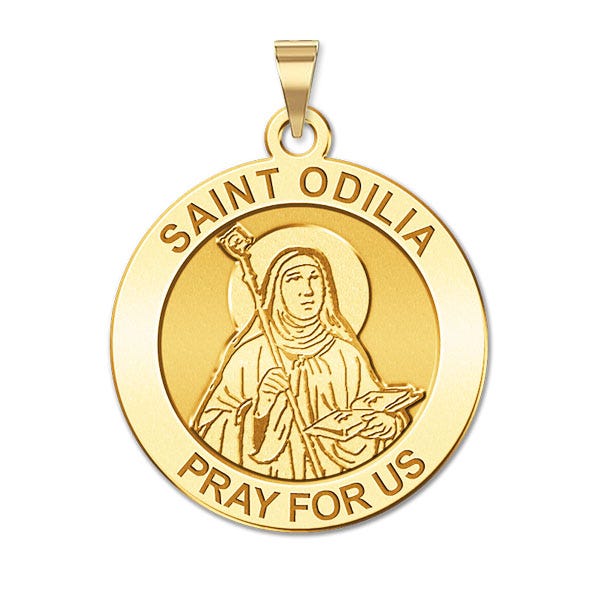 Saint Odilia Round Religious Medal
