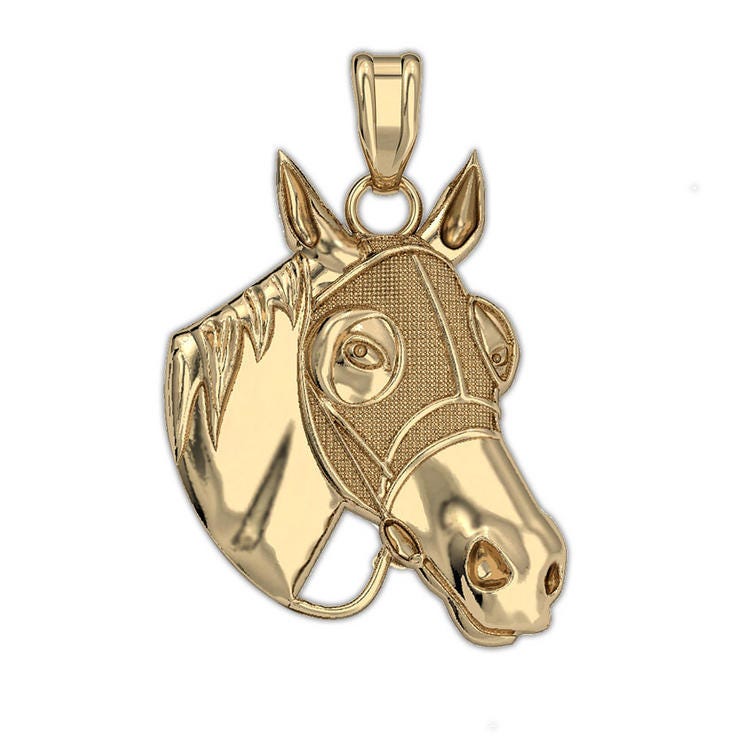 Racehorse with Blinder Mask Horse Pendant