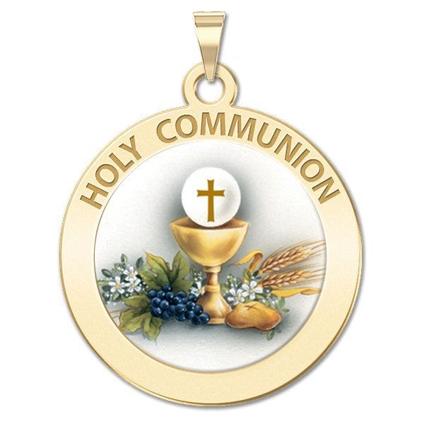 Holy Communion Religious Chalice Color Medal