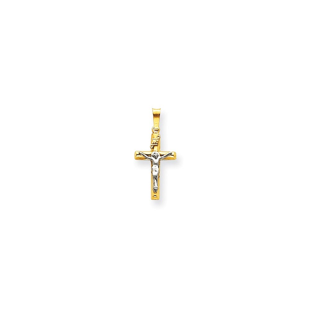 Two-Tone Inri Hollow Crucifix Pendant