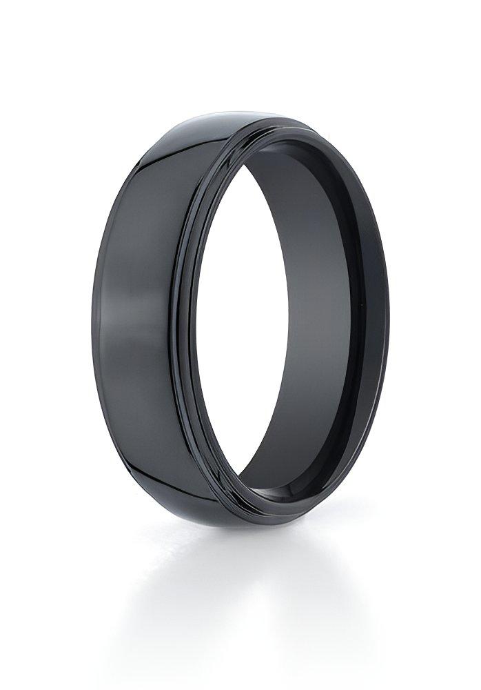 Black Ceramic (Seranite) Comfort-Fit Approx. 0.28 Inch Wedding Band