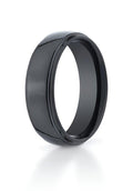 Black Ceramic (Seranite) Comfort-Fit Approx. 0.28 Inch Wedding Band