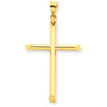 14K Three-Dimensional Polished Hollow Cross Pendant