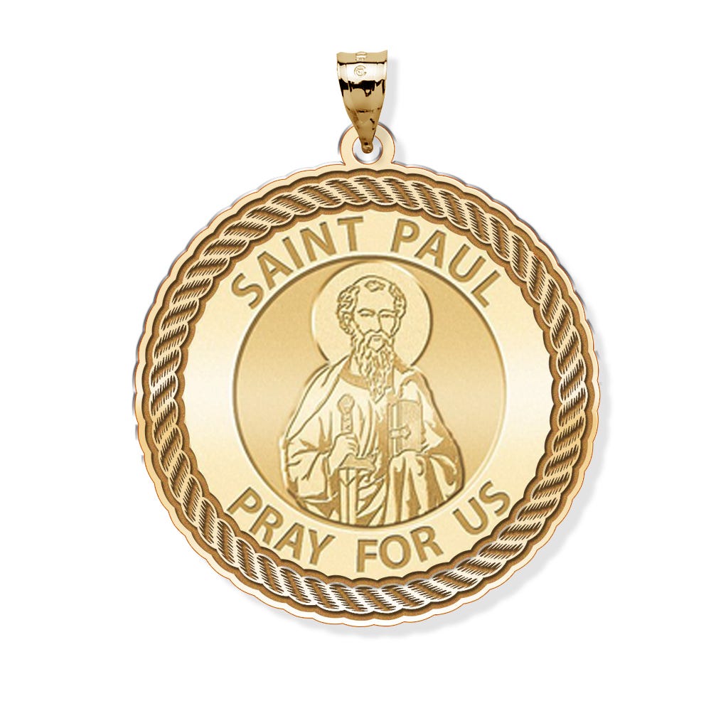 Saint Paul Round Rope Border Religious Medal