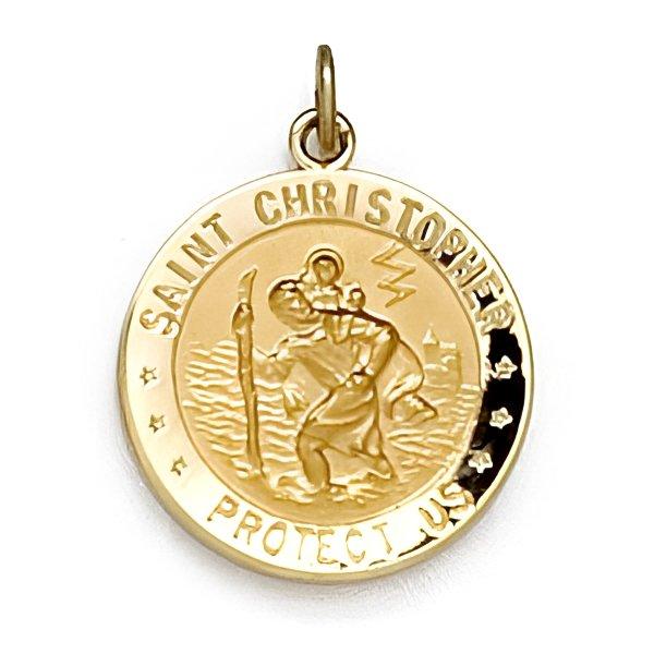 14K Gold Saint Christopher Medal