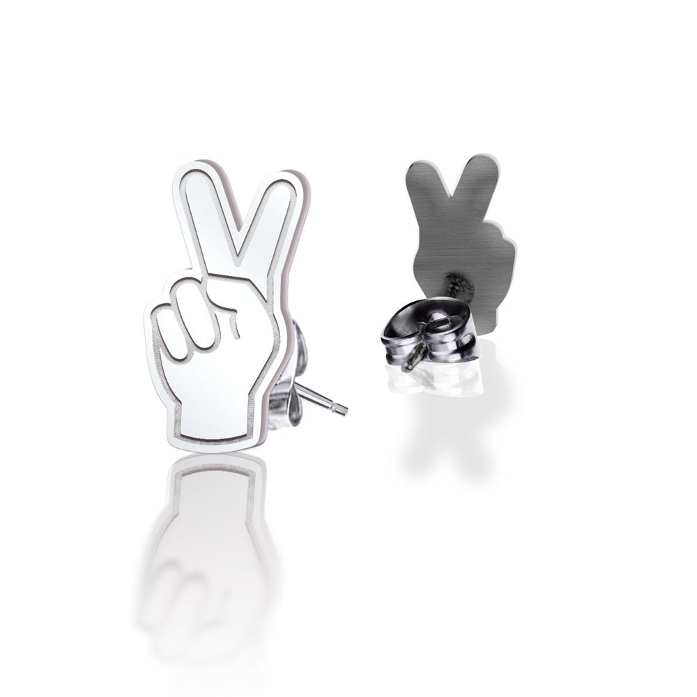 Pair of Usc Fight On Fingers Earrings
