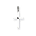 14K White Gold Diamond Cross Pendant