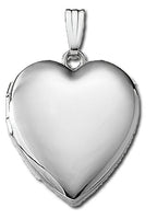14K White Gold Classic Heart Photo Locket