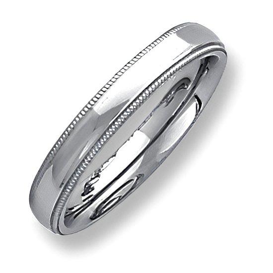 Sterling Silver Approx. 0.16 Inch Milgrain Comfort Fit Wedding Band
